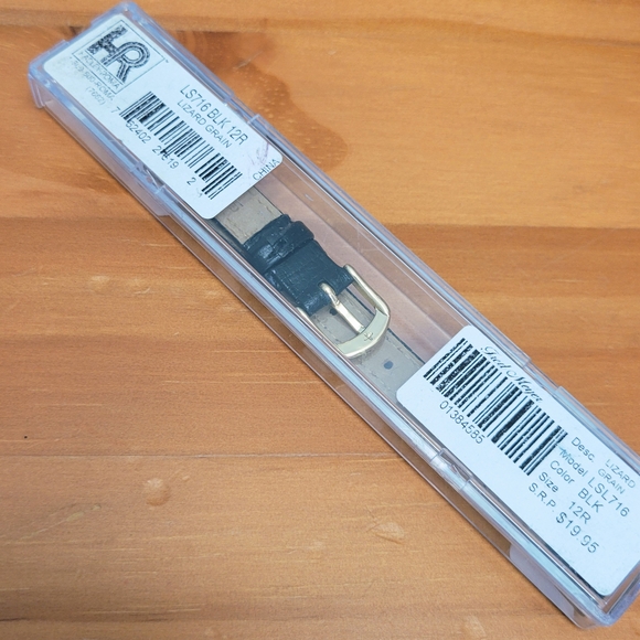 Hadley Roma Black Leather Watch Replacement Band - Picture 5 of 5